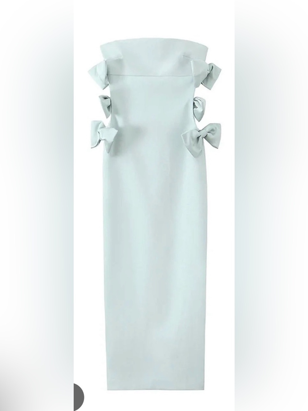 Zara Sea Green Strapless Shift Dress with Side Bows